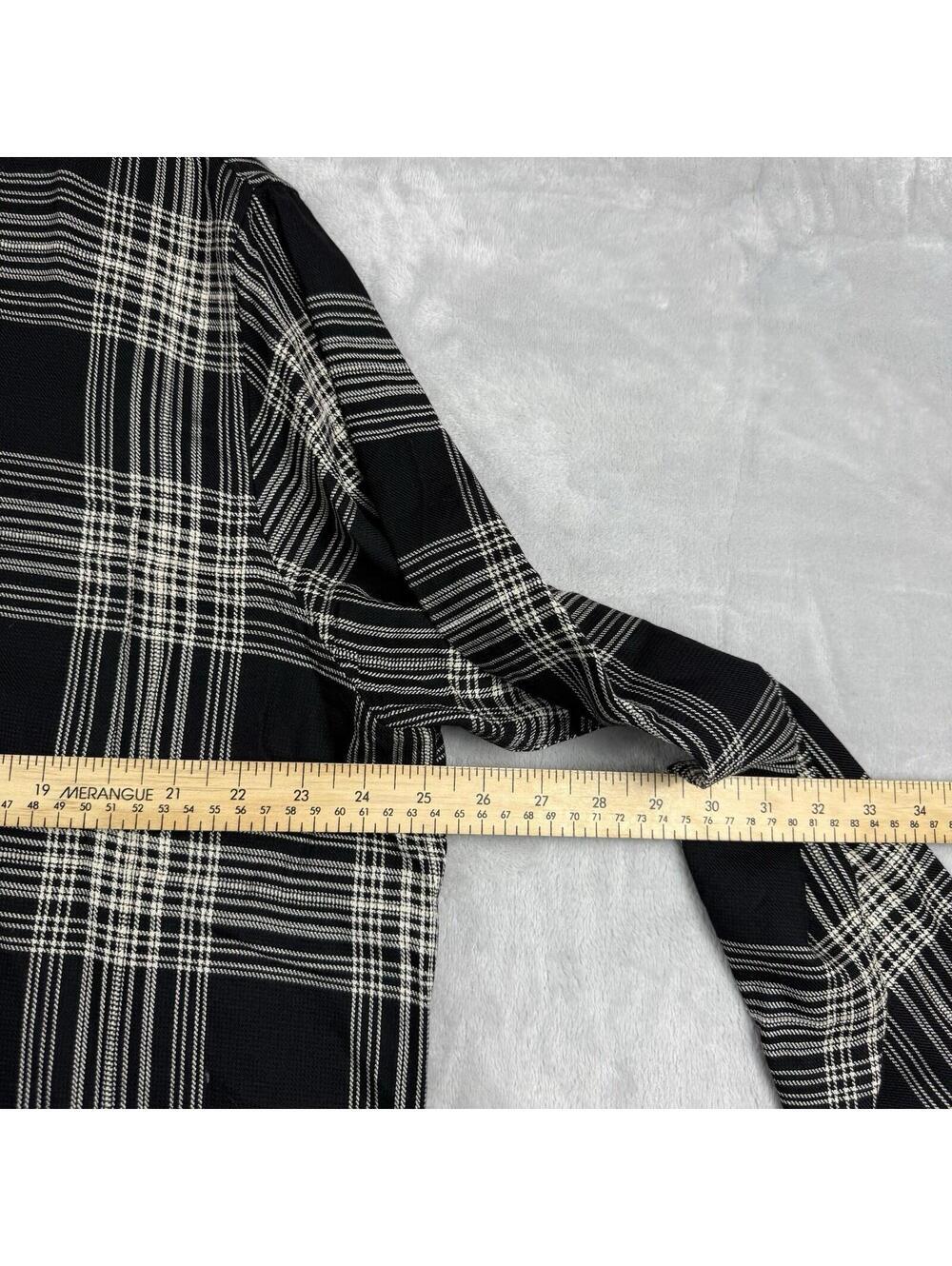 Scotch & Soda Plaid Button Up Shirt Black Beige Men XL Amsterdam Soft Preppy RLX - Picture 5 of 11